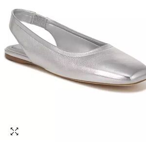 Franco Sarto Flexa Antona Flat Slingbacks Silver 7.5 NWT IN BOX